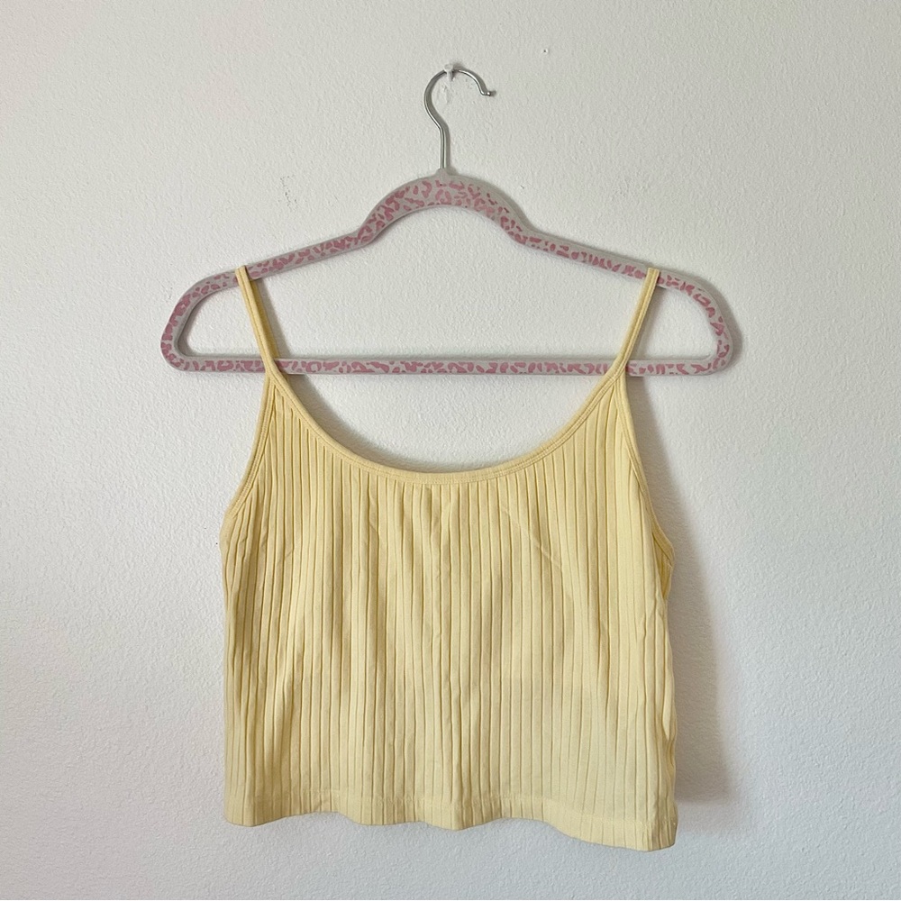 Old Navy Pastel Yellow Tank Top With Built In Sports Bra